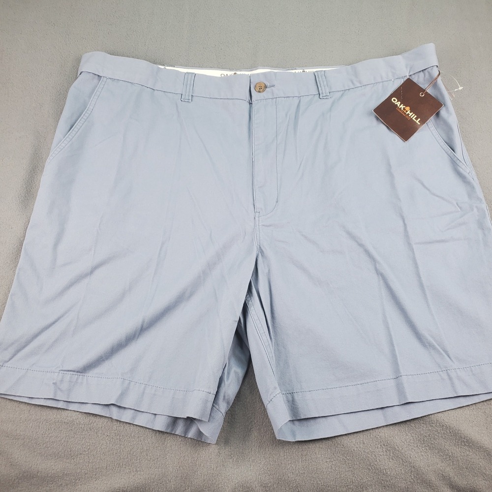 Oak Hill Mens Flat Front Shorts Blue Cotton Size 48 Casual Chino Flat Front - Picture 3 of 8